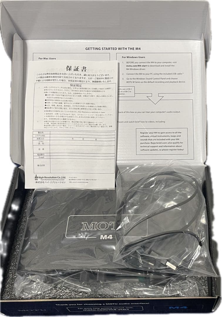 MOTU / M4 / オーディオインターフェイス 変換ジャック付き