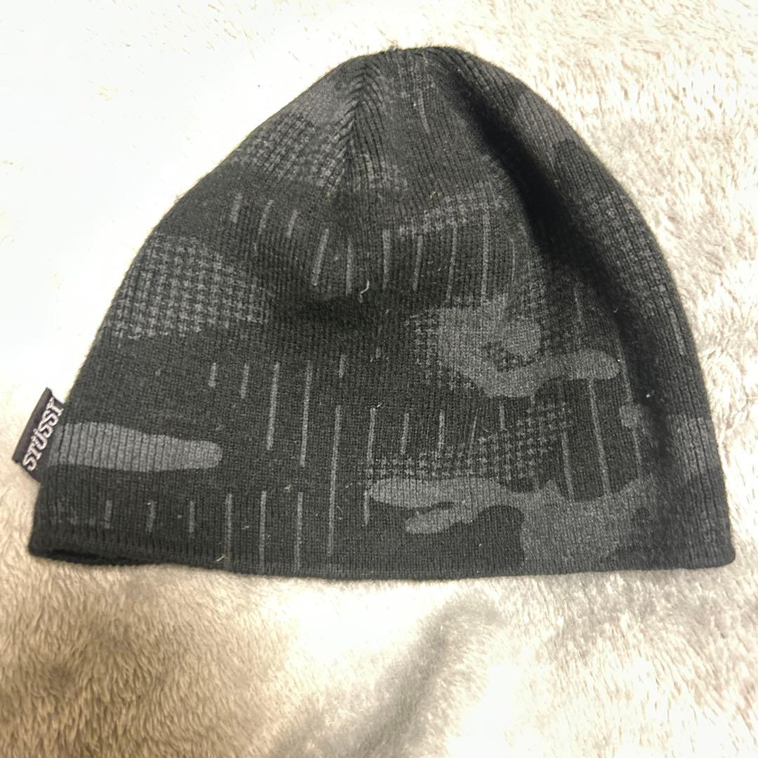 STUSSY カモフラージュニット帽
