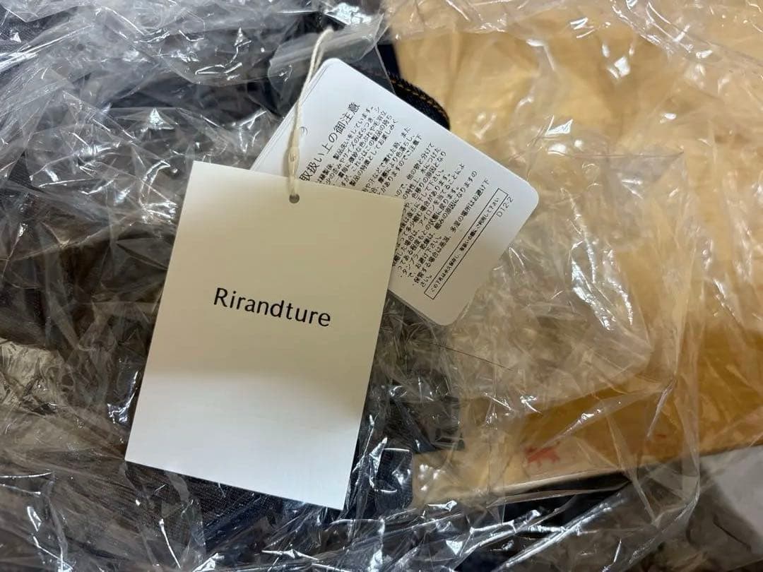 未使用品　リランドチュール　デニムボウタイミニワンピース　紺　M