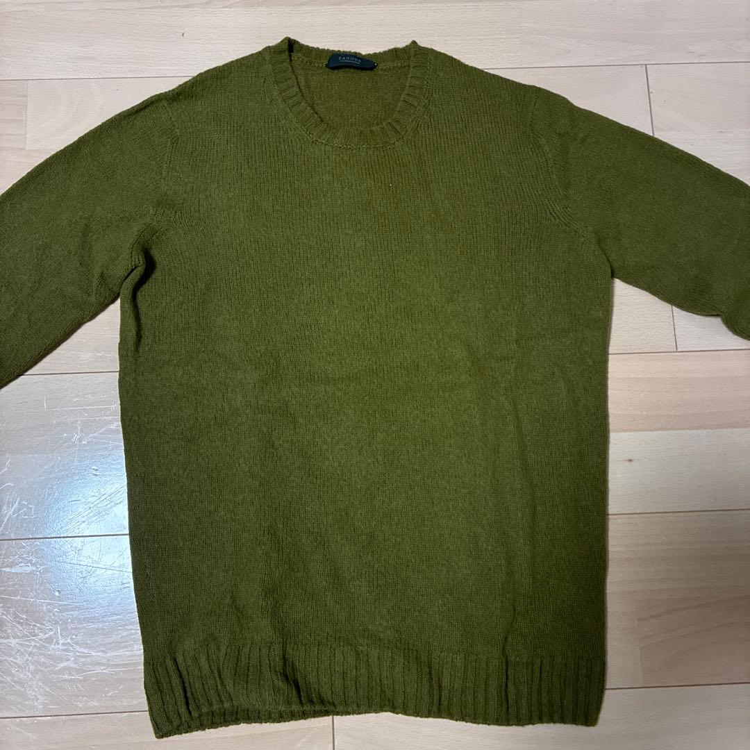 美品】ZANONE（ザノーネ）ミドルゲージ ニット　グリーン