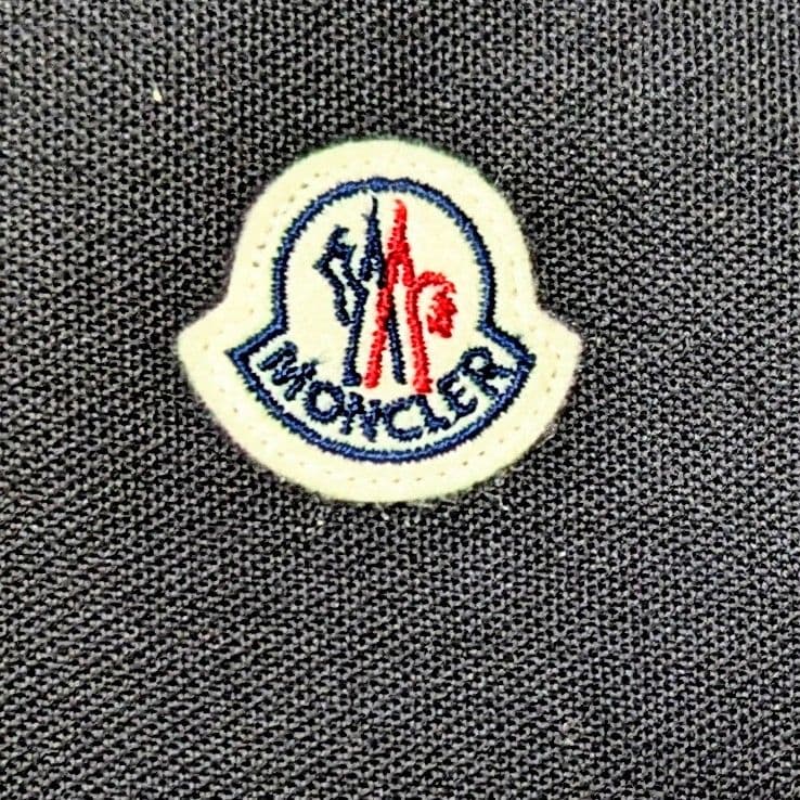 極美品◎2021SS MONCLER ポロシャツ ロゴワッペン 洗える 黒 S
