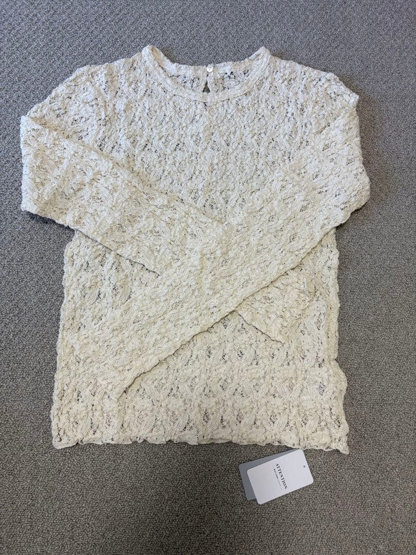 新品　IENA フラワーストレッチレースプルオーバー　ナチュラル