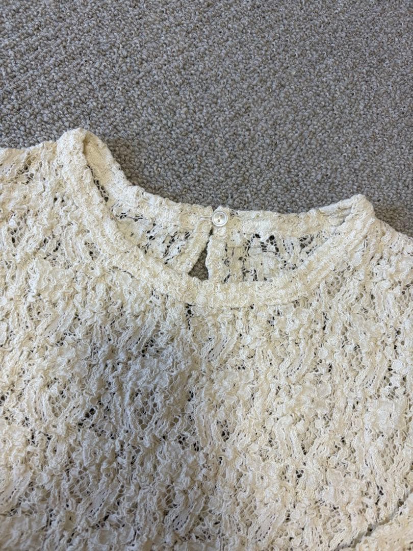 新品　IENA フラワーストレッチレースプルオーバー　ナチュラル