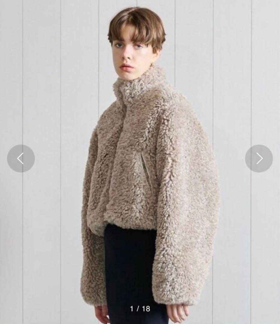 H beauty&youth フェイクファーショートブルゾン