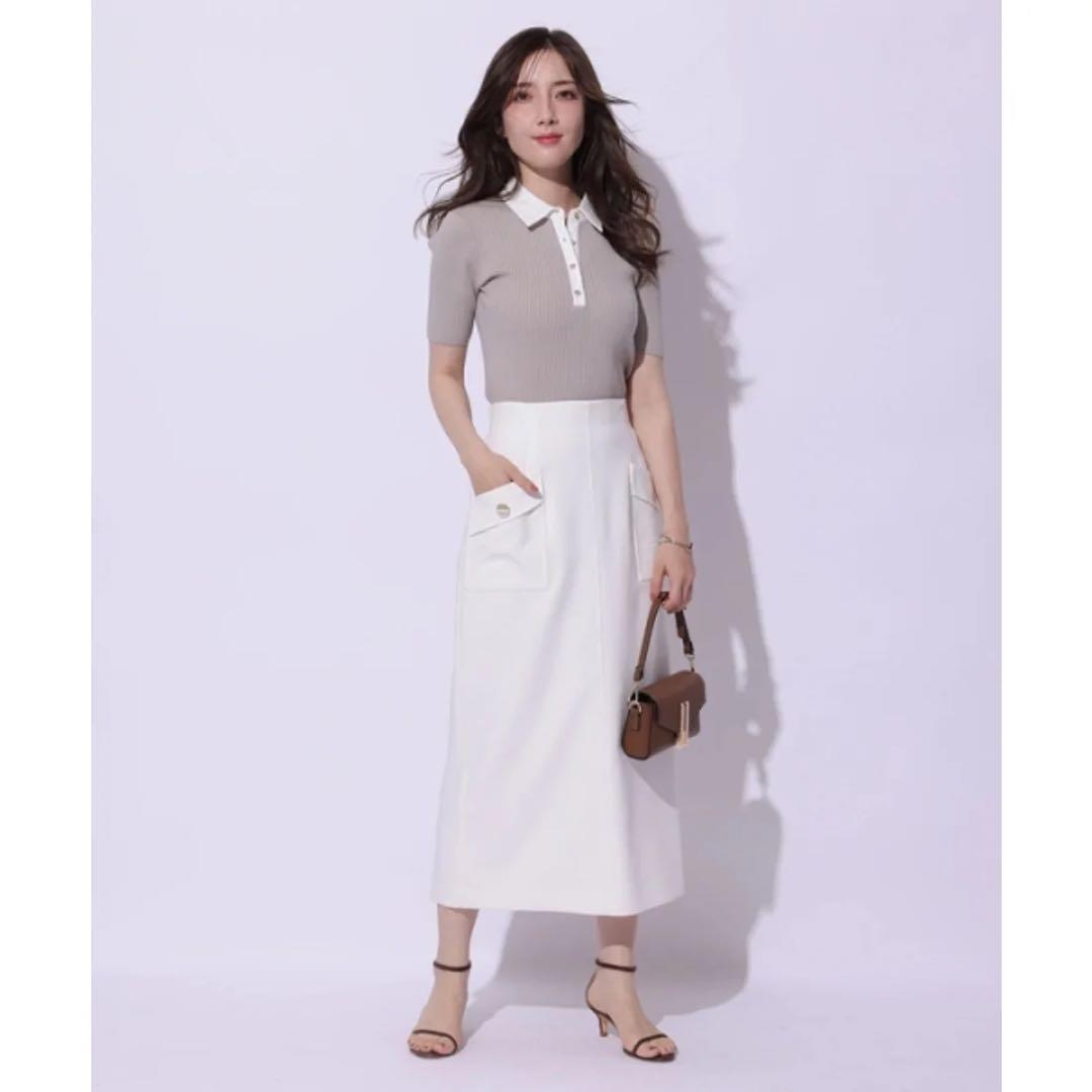 アプワイザーリッシェ　新作　レース衿リブニット　40