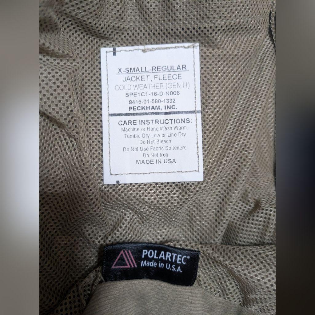 米軍実物 ECWCS LEVEL3 フリースジャケット XS コヨーテ