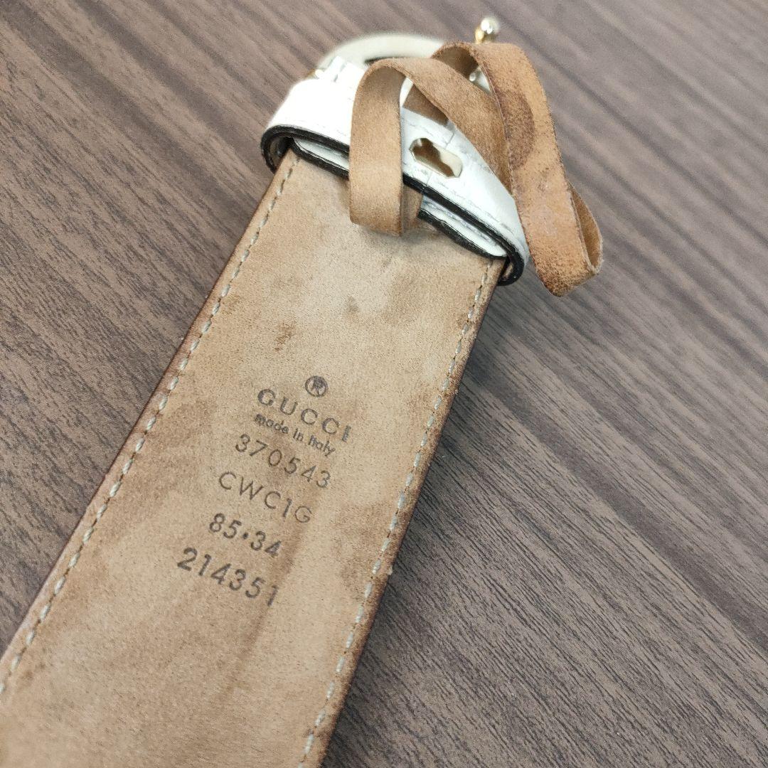GUCCI グッチ インターロッキングG ベルト ホワイト