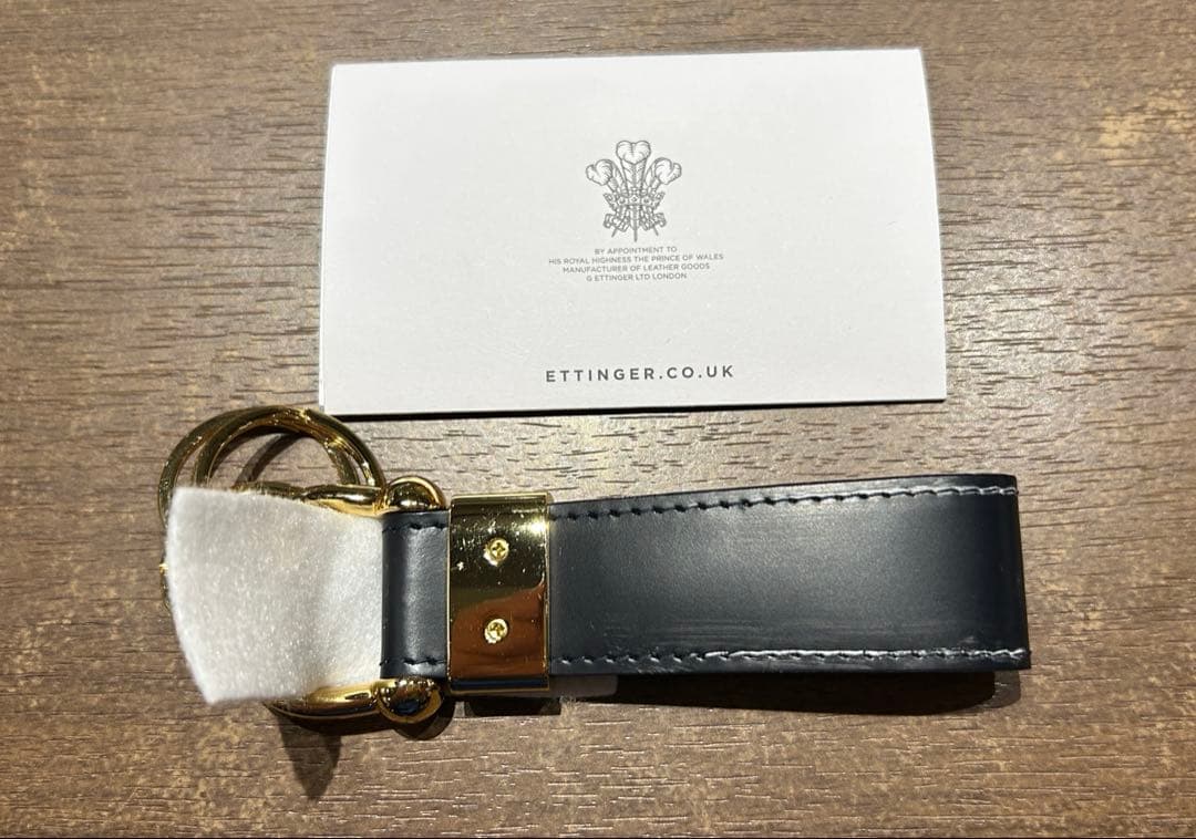 ETTINGER キーリング・キーホルダー 3連 紺色