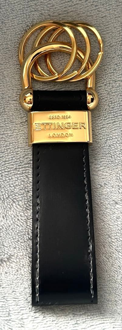 ETTINGER キーリング・キーホルダー 3連 紺色