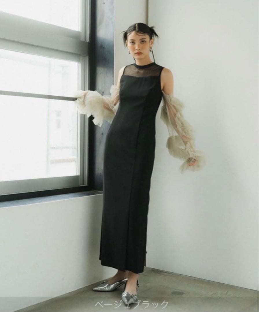 ANDRESD オケージョンドレス　袖チュール取り外し可能