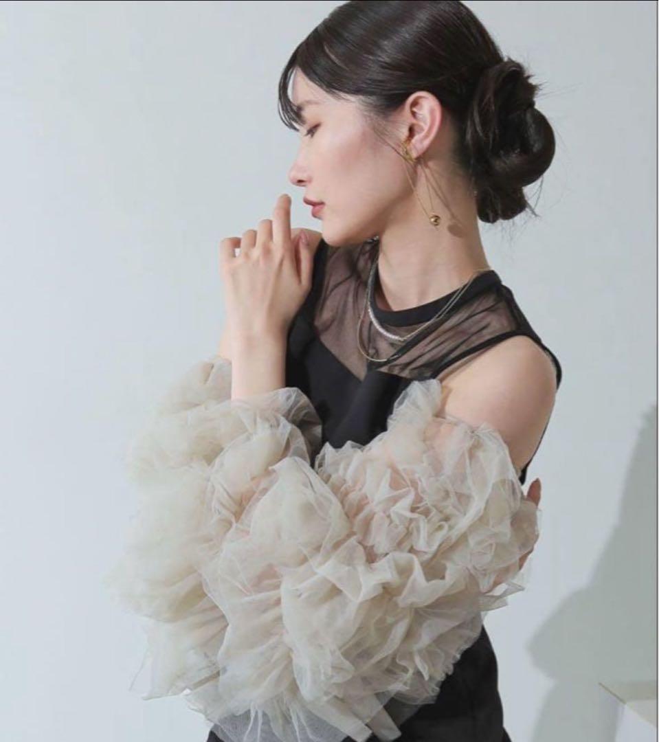 ANDRESD オケージョンドレス　袖チュール取り外し可能