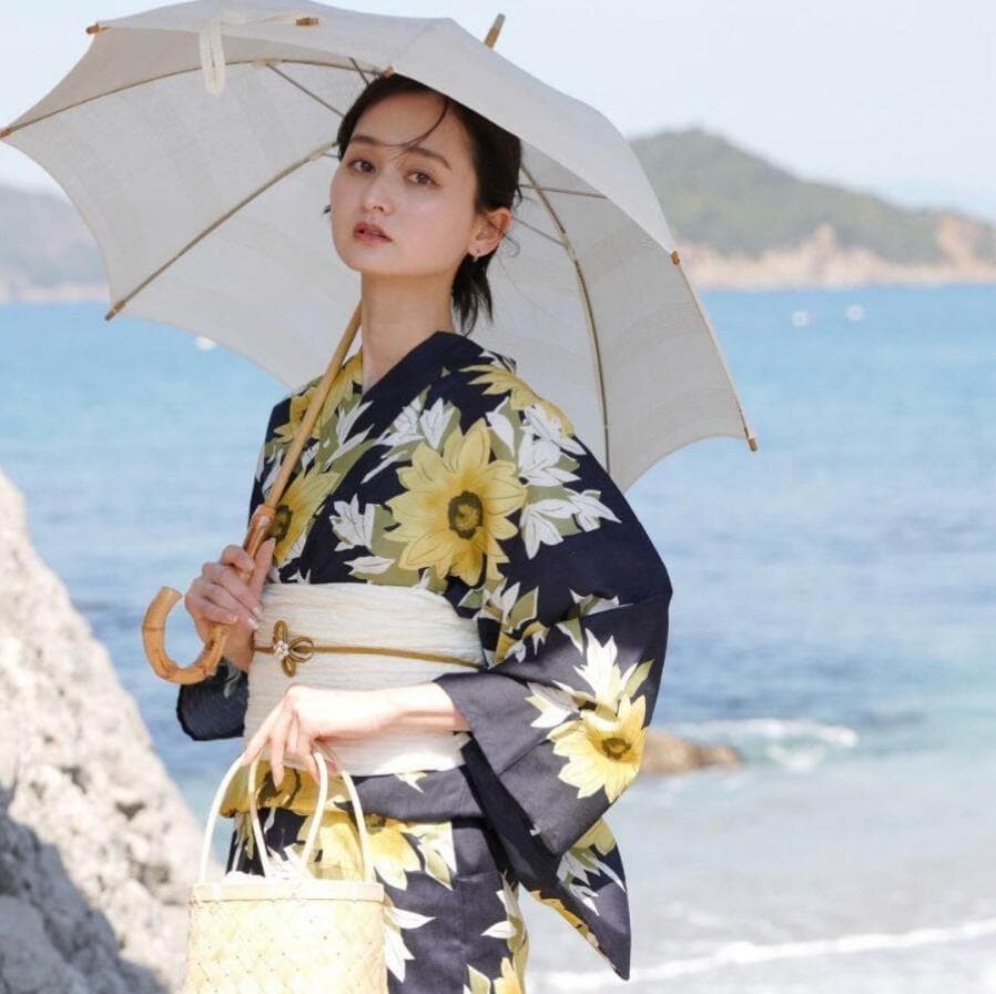 ひまわりデザイン 浴衣セット 3点セット