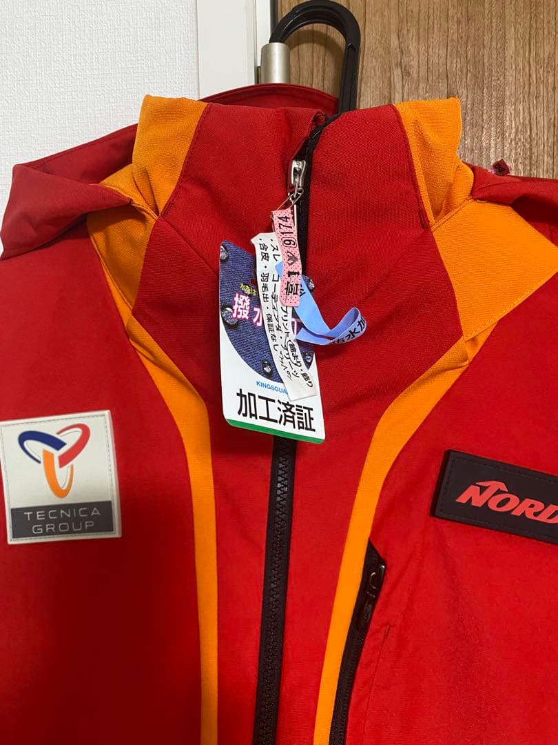 Nordica チームスキーウェア （デサントSサイズ赤/オレンジ/黒）