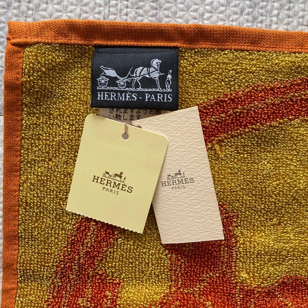 新品未使用 紙タグ付き エルメス フェイスタオル ハンドタオル