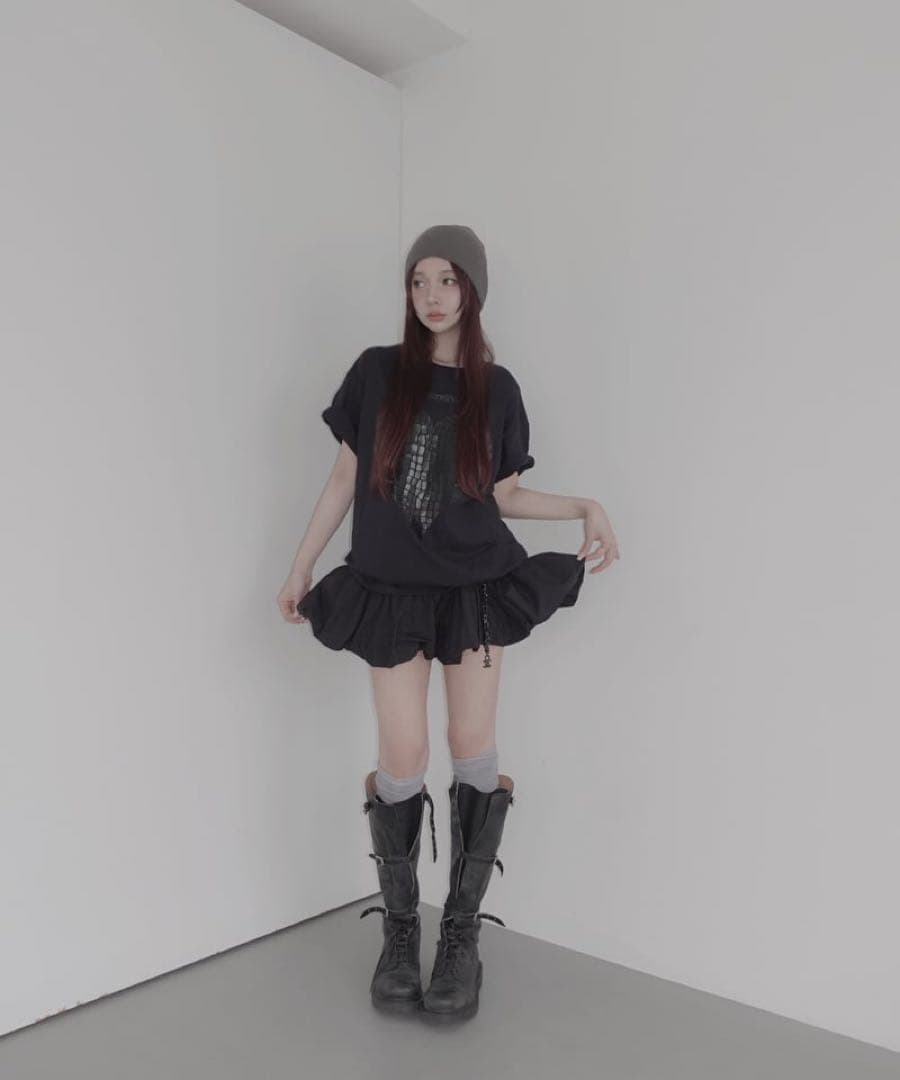 【タグ付き】fictiontokyo バルーンスカート ブラック