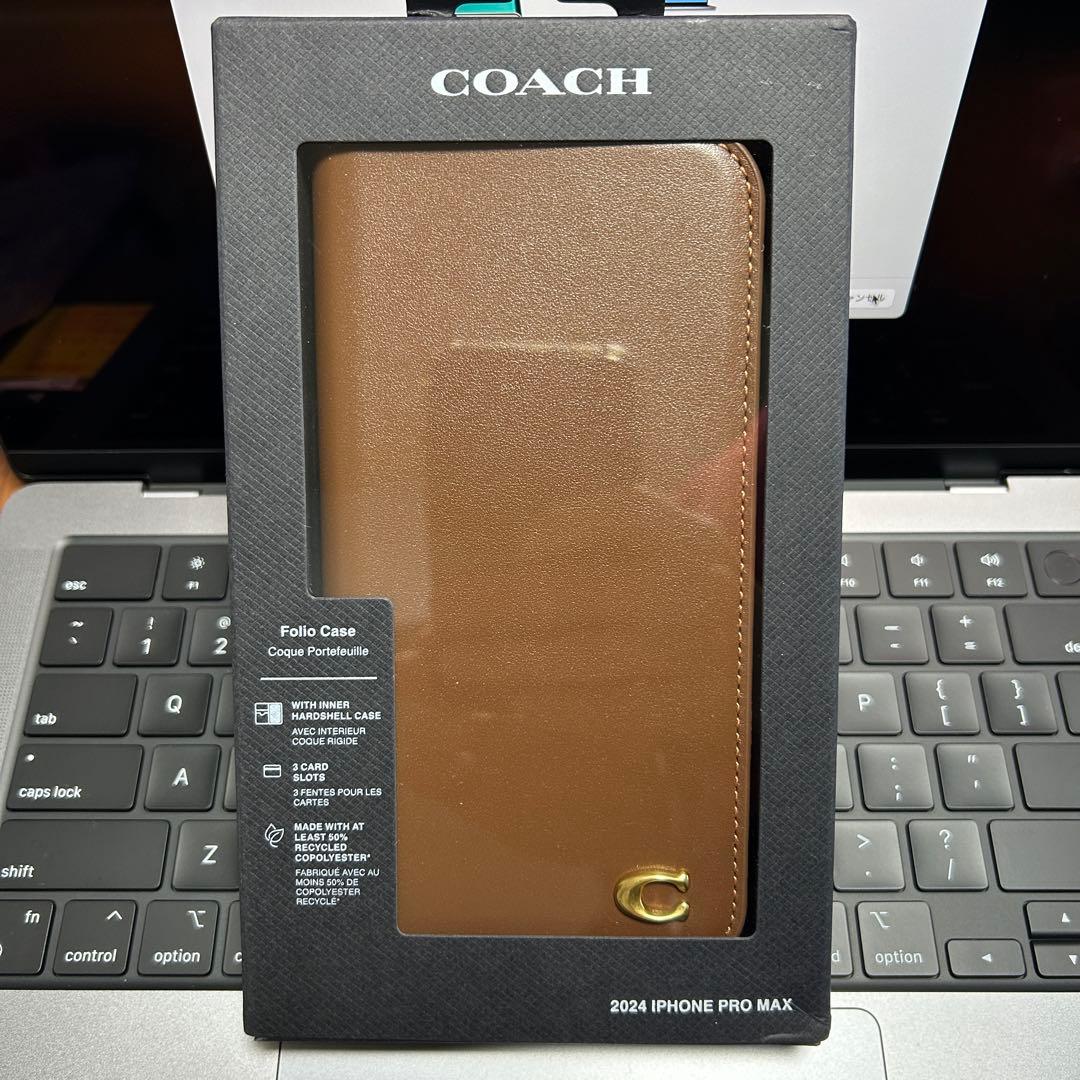 新品　COACH iPhone16 Pro Max 手帳型ケース