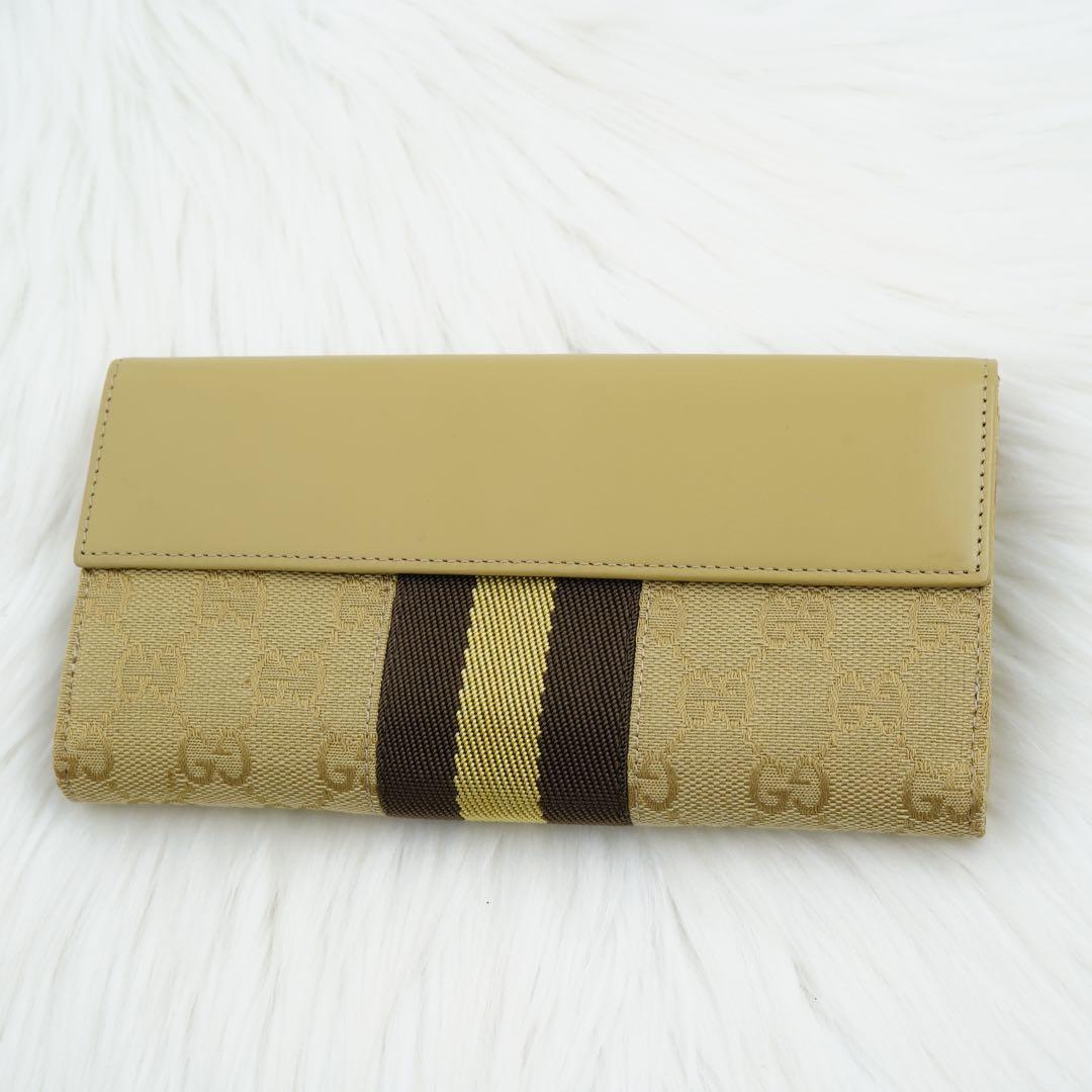 未使用品　箱付き　GUCCI グッチ　長財布　シェリーライン　ジャッキー　金具