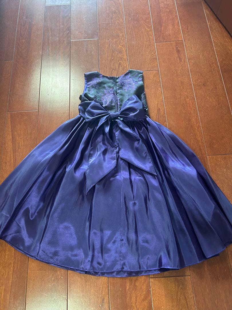 子供ドレス　ピアノ発表会　140（青い鳥）紫のノースリーブドレス