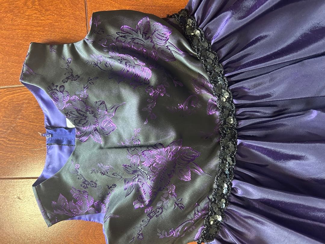 子供ドレス　ピアノ発表会　140（青い鳥）紫のノースリーブドレス