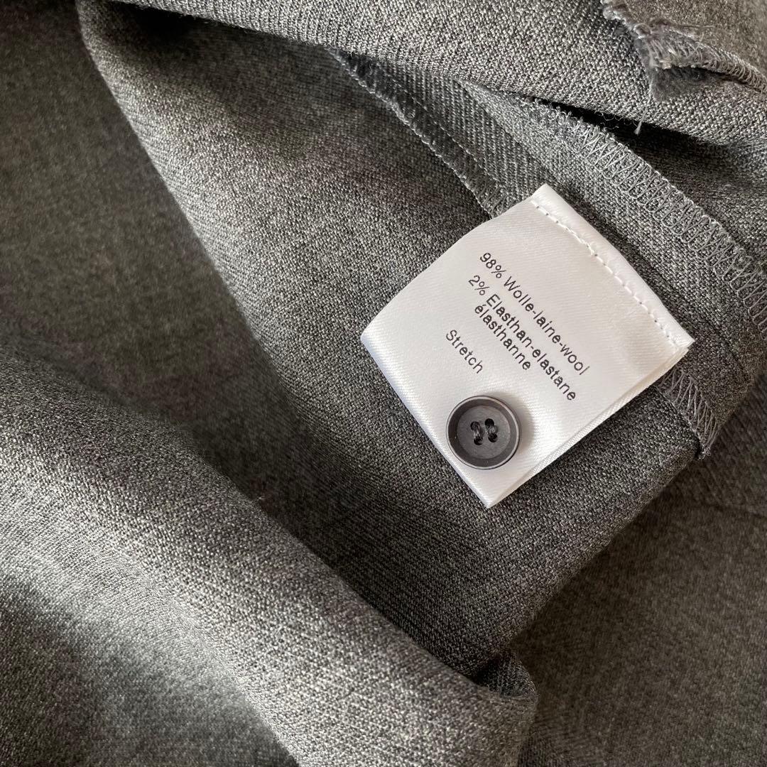 美品✨AKRIS アクリス 高級ウール　チュニック シャツ　グレー　xl