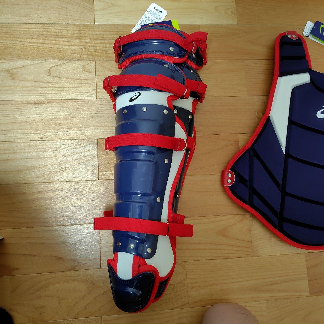 アシックス 一般軟式 野球 キャッチャー レガース　プロテクター セット