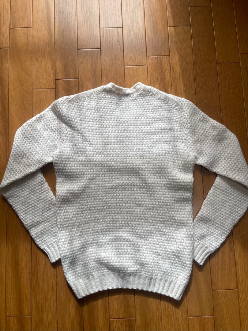 Drumohr ケーブルニット ホワイト スーパージーロンラムズウール 44