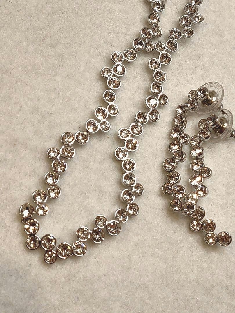 極美品　スワロフスキー Fidelity ネックレス ピアスセット　シルバー