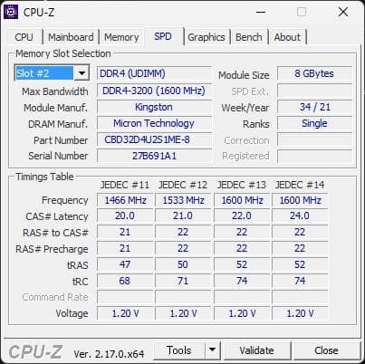 Kingston DDR4-3200 8GB×2（計16GB） 動作確認済