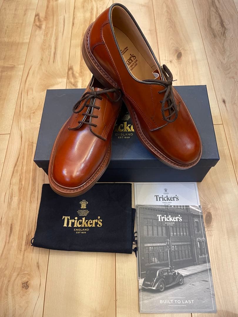 英国製新品Tricker'sトリッカーズ ウッドストック マロンブラウン UK8