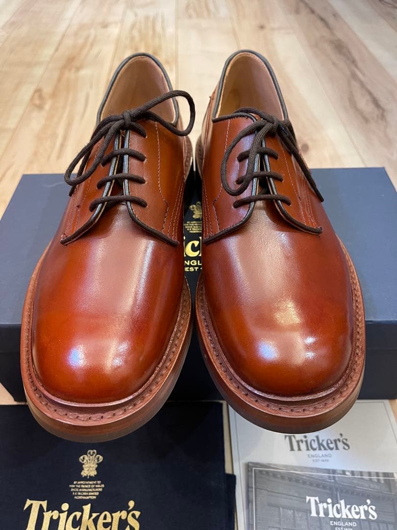英国製新品Tricker'sトリッカーズ ウッドストック マロンブラウン UK8