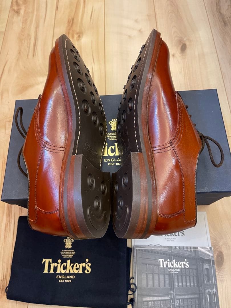 英国製新品Tricker'sトリッカーズ ウッドストック マロンブラウン UK8