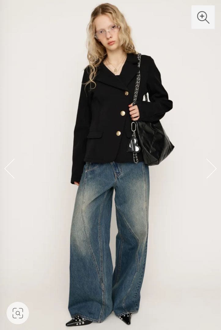 黒 ダブルブレスト テーラードジャケット