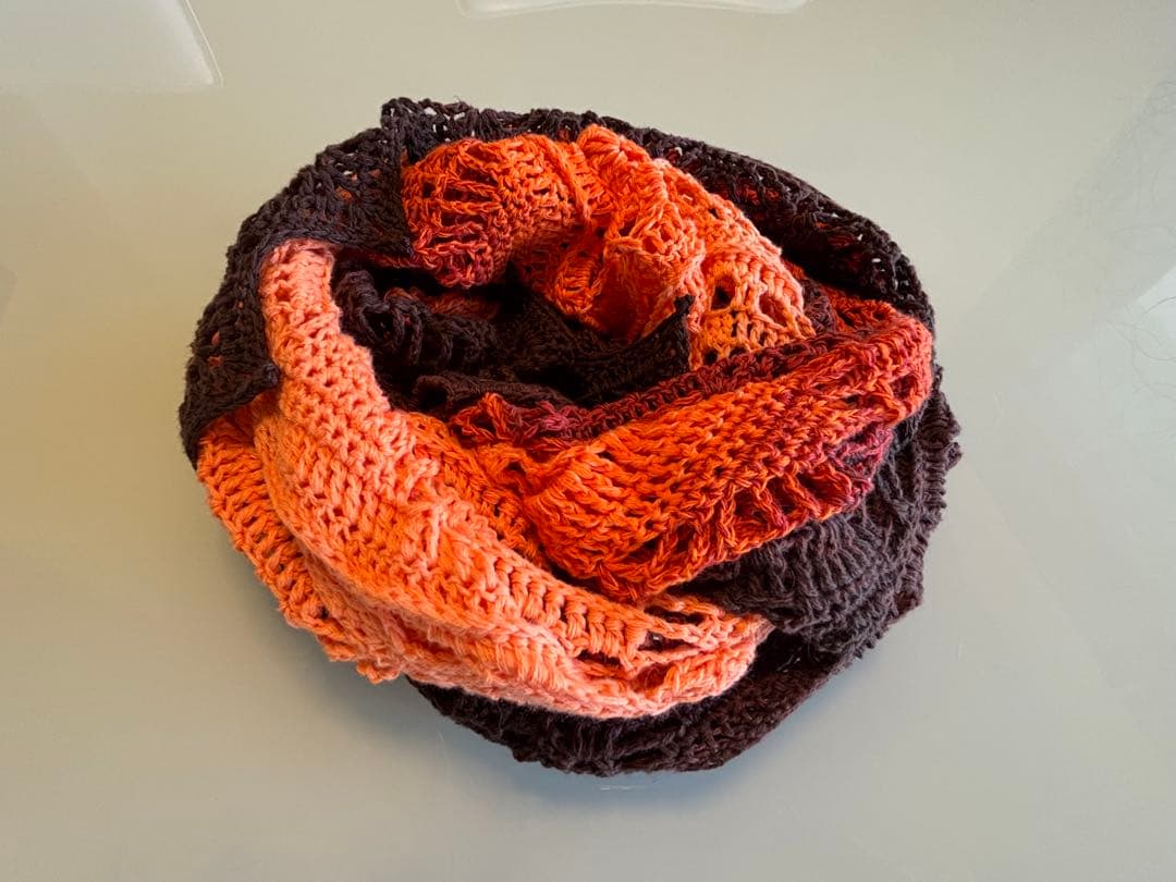 三角・バレエショール　177×73 綿100% 年中使用可　手洗可　大判　海外糸