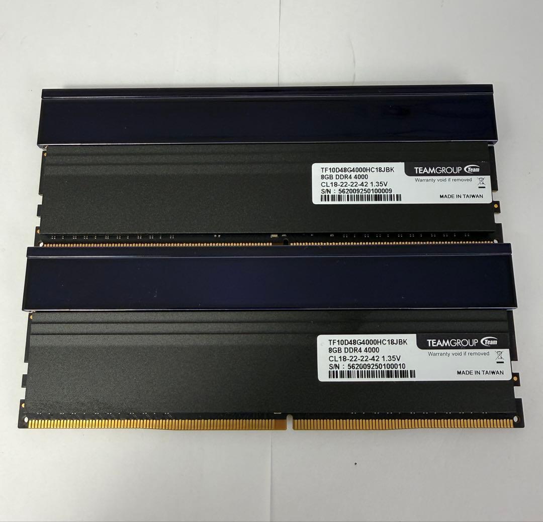 TEAMGROUP メモリー　DDR4 4000 8GB2枚セット　合計16GB