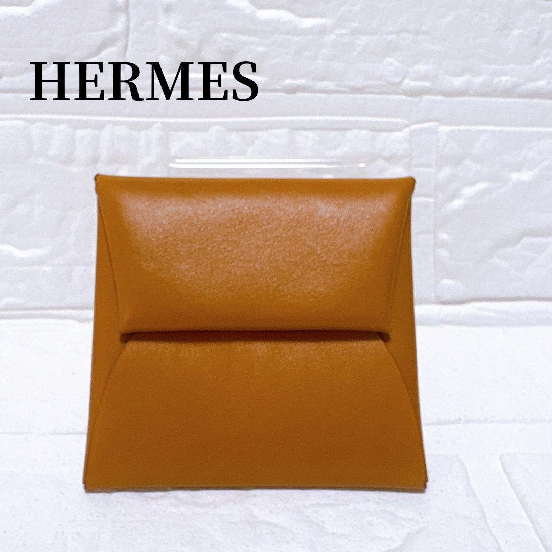美品✨HERMES バスティア ケース ヴェルソ ブラウン×イエロー