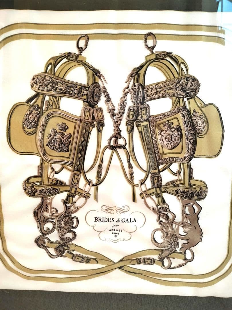 【もっちゃん】HERMES スカーフ ブリッドドゥガラ　額装　インテリア