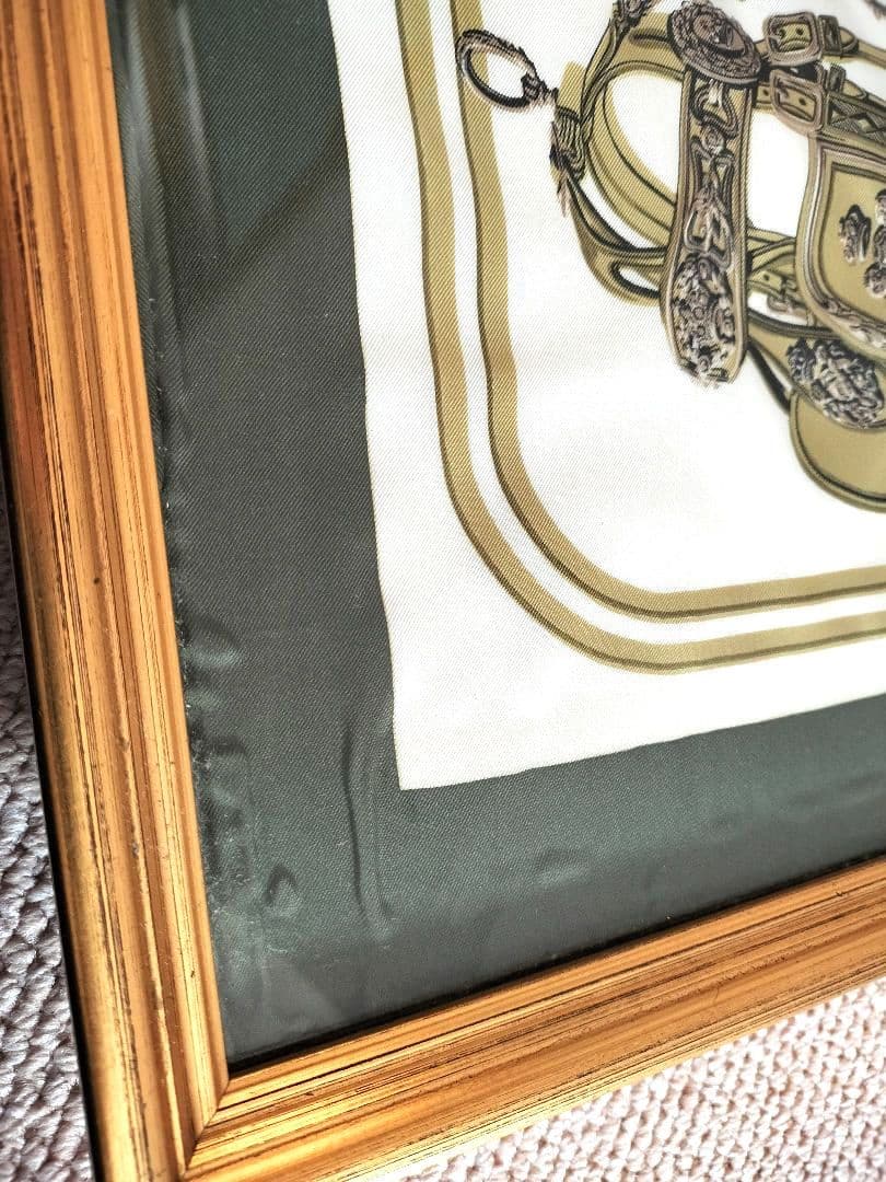 【もっちゃん】HERMES スカーフ ブリッドドゥガラ　額装　インテリア