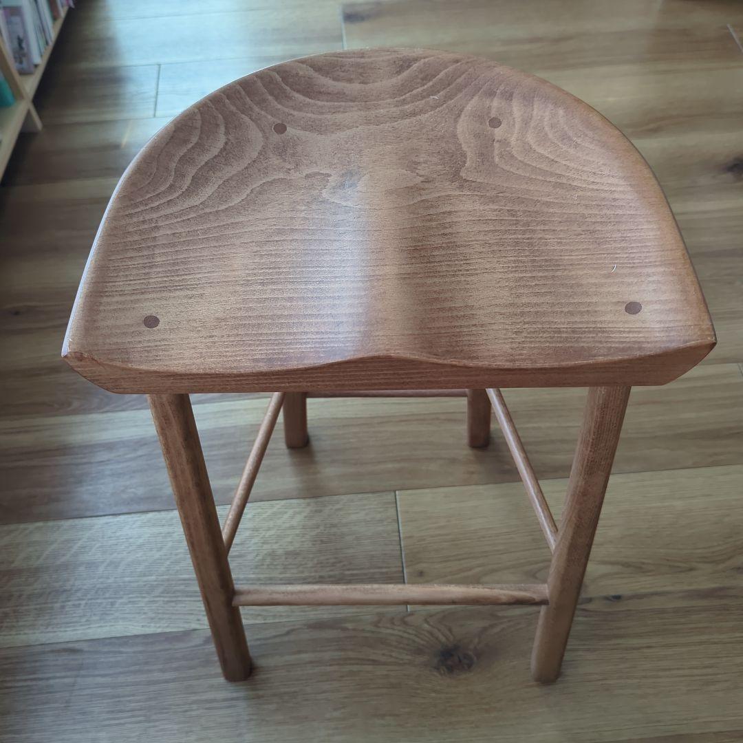 KANADEMONO クラフトスツール　ビーチ天然木　ブラウン
