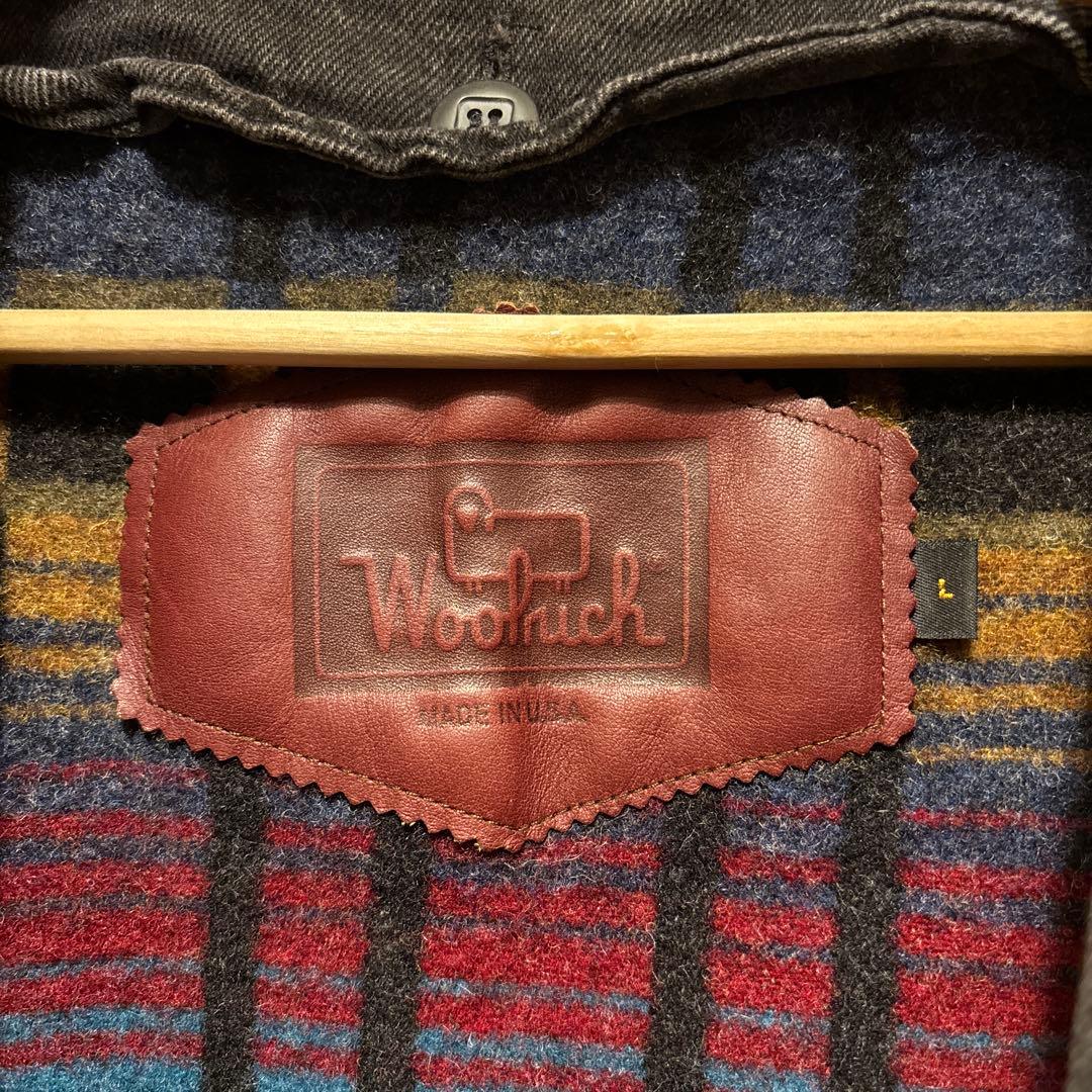 こ*め様 Woolrich レザー ブラックデニム ウールリッチ　BLACK U