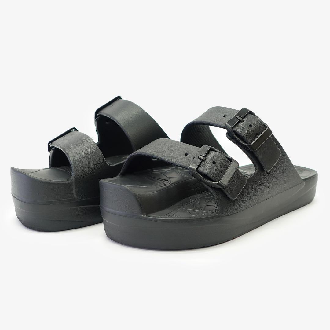 Racbaki イージーサンダル ラップ ブラック