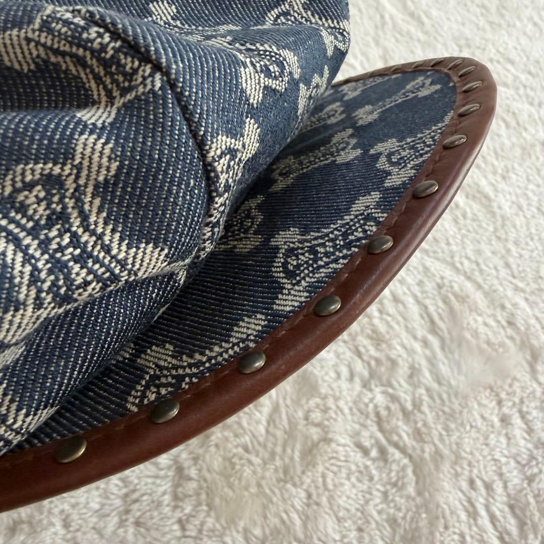 激レア✨極美品 セリーヌ パリマカダム デニムキャスケット トリオンフ 革 L