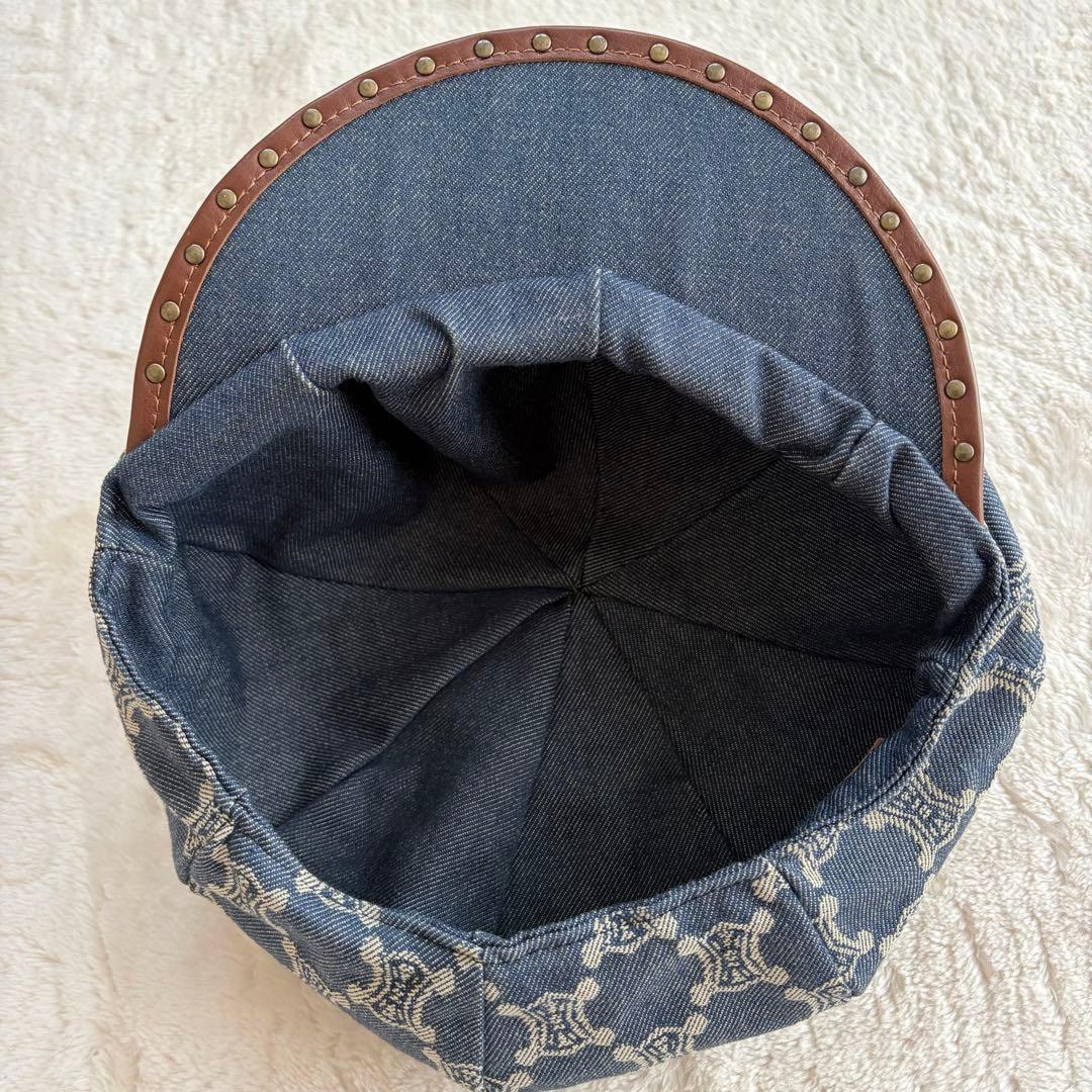 激レア✨極美品 セリーヌ パリマカダム デニムキャスケット トリオンフ 革 L
