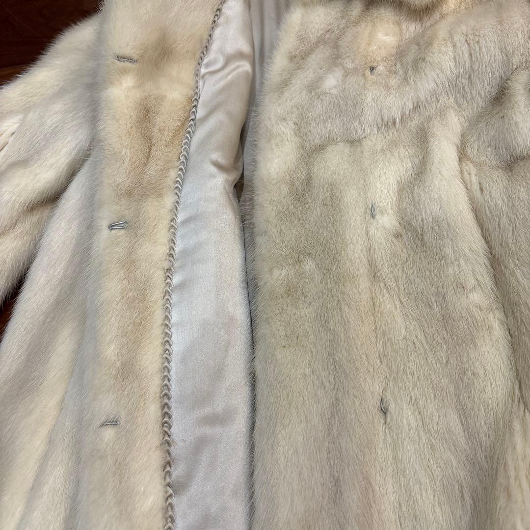 アイボリー リアルファーコート