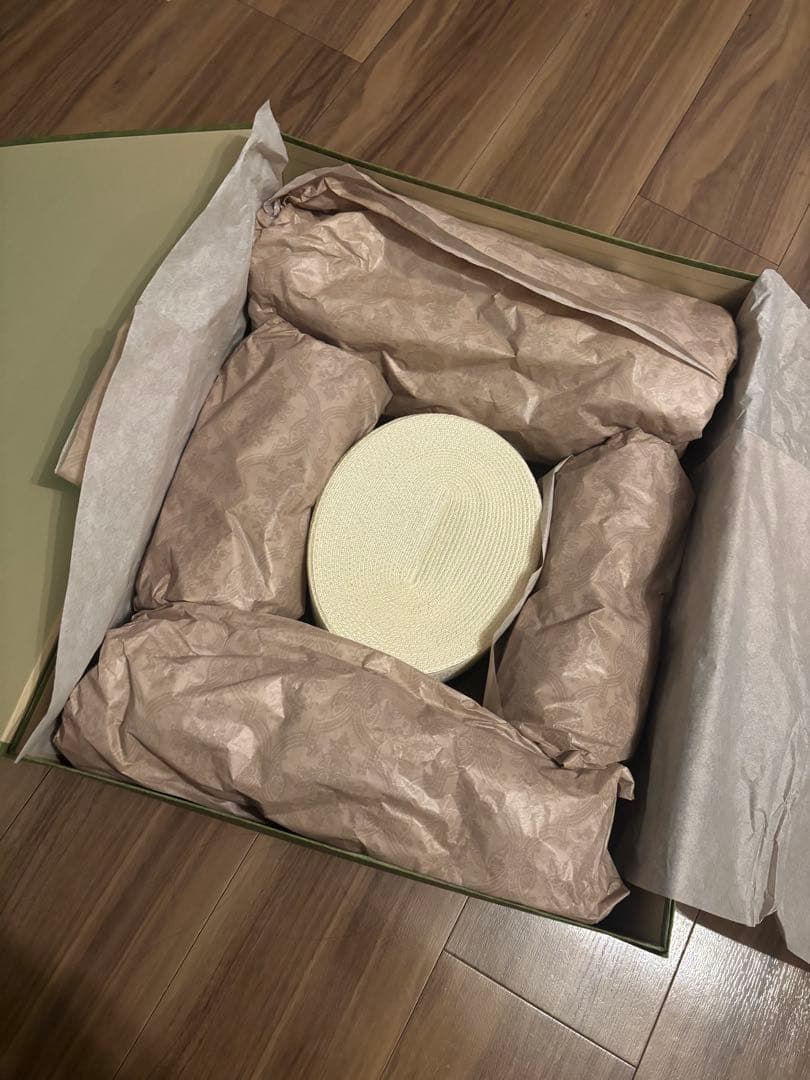 【タグ付き:箱付き#追記あり】GUCCI 麦わら帽子 バイカラー ストローハット