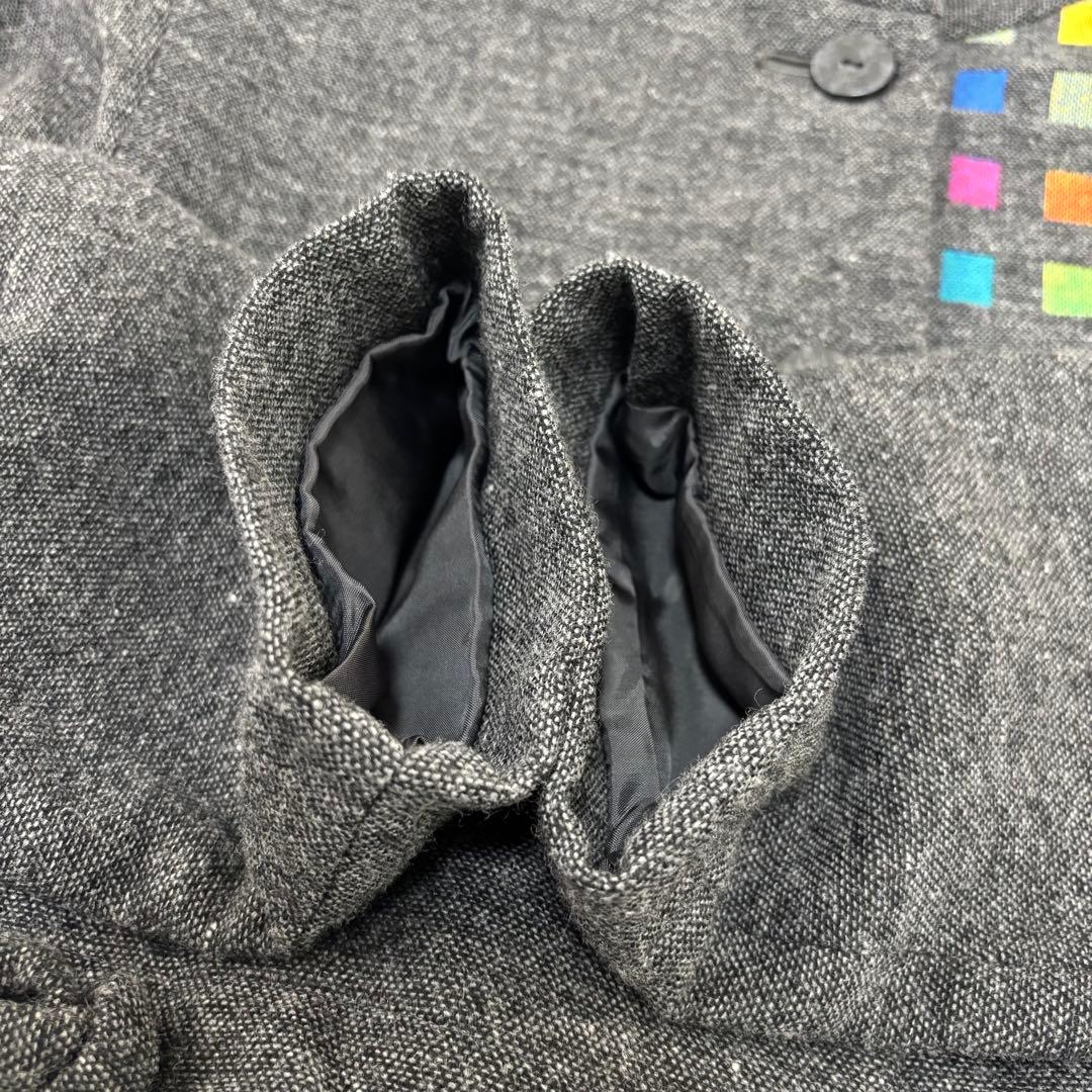 美品 慈雨 ウール コート 変形 ハーフコート 40サイズ