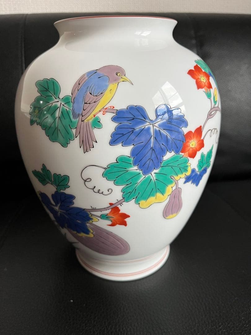 香蘭社　酒井田柿右衛門　原画　十三代　花鳥図　夏　花瓶　壺　KORANSHA