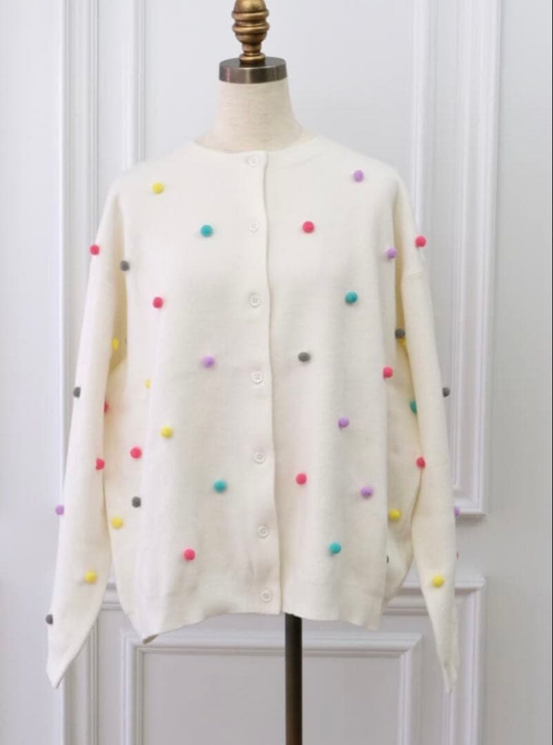 【新品未使用】アンミヌ　unminou マルチムースドットカーディガン