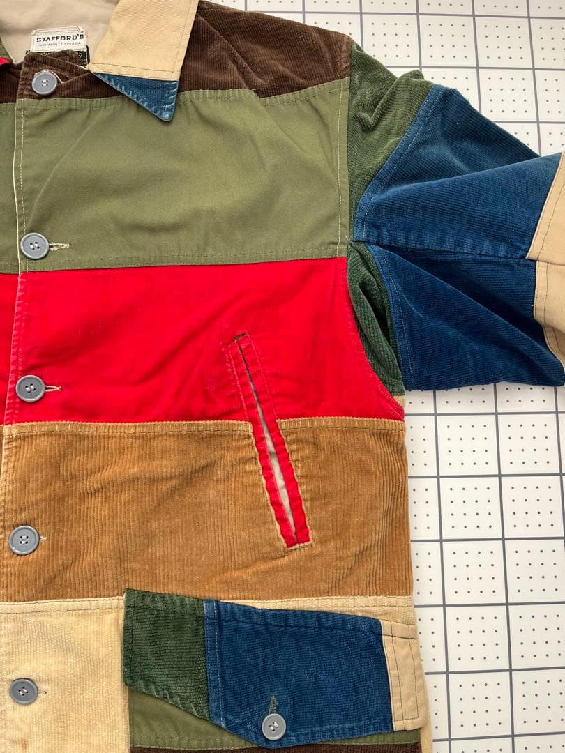 60s70s レインボーレイクジャケット ビンテージ ハンティング パッチワーク