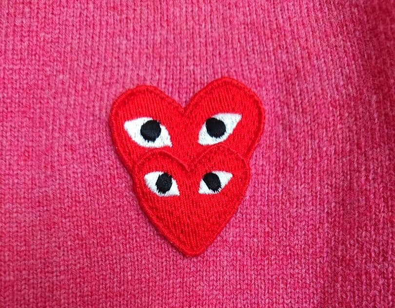 《人気色》プレイコム・デ・ギャルソン カーディガン ダブルハート