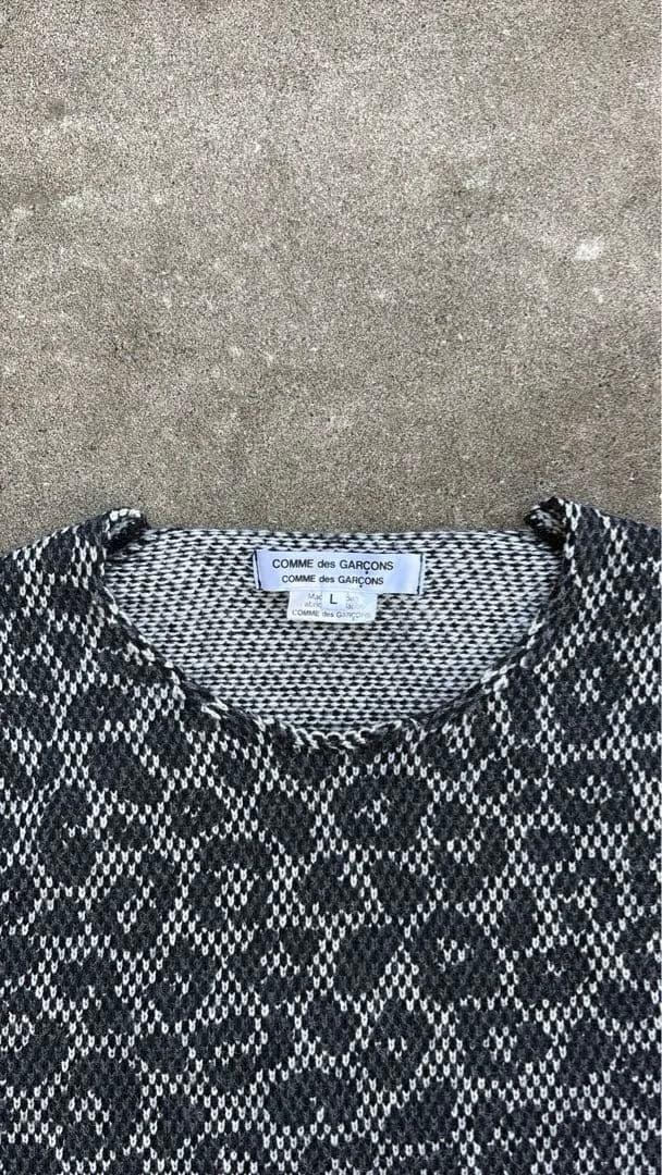 コムデギャルソンコムデギャルソン　ニット　AD2020 ヒョウ柄　Lサイズ